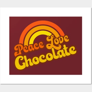 Retro Rainbow - Peace, Love Chocolate Posters and Art